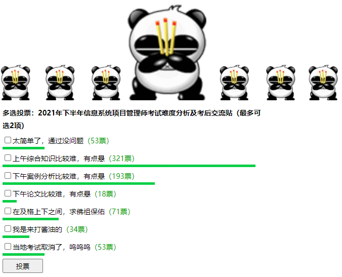 2021年下半年信息系统项目管理师考后难度调查