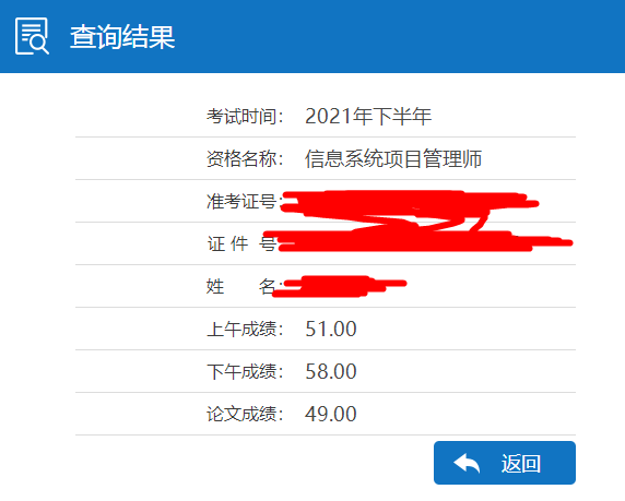信息系统项目管理师成绩分享
