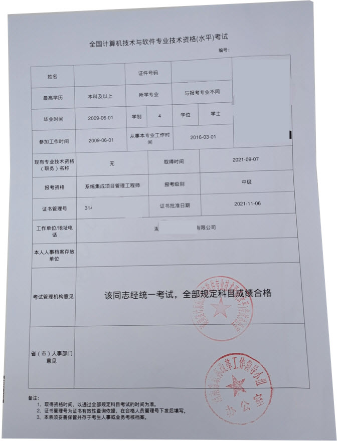 湖南软考合格人员信息表