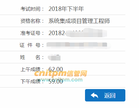 系统集成项目管理工程师成绩