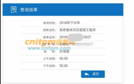 系统集成项目管理工程师成绩